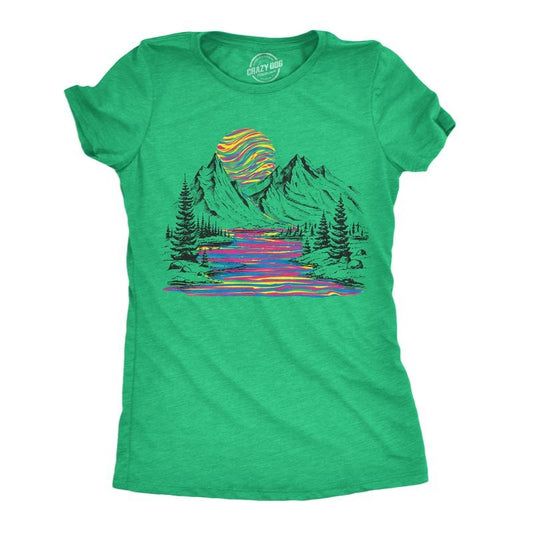 Womens Funny T Shirts Rainbow River Cool Nature Graphic Tee for Ladies Funny Womens T Shirts Cute Slimming Top...