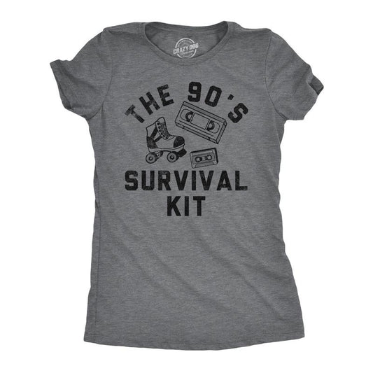 Womens Funny T Shirts The 90s Survival Kit Sarcastic Retro Graphic Tee For Ladies Funny Womens T Shirts Cute Slimming Top...