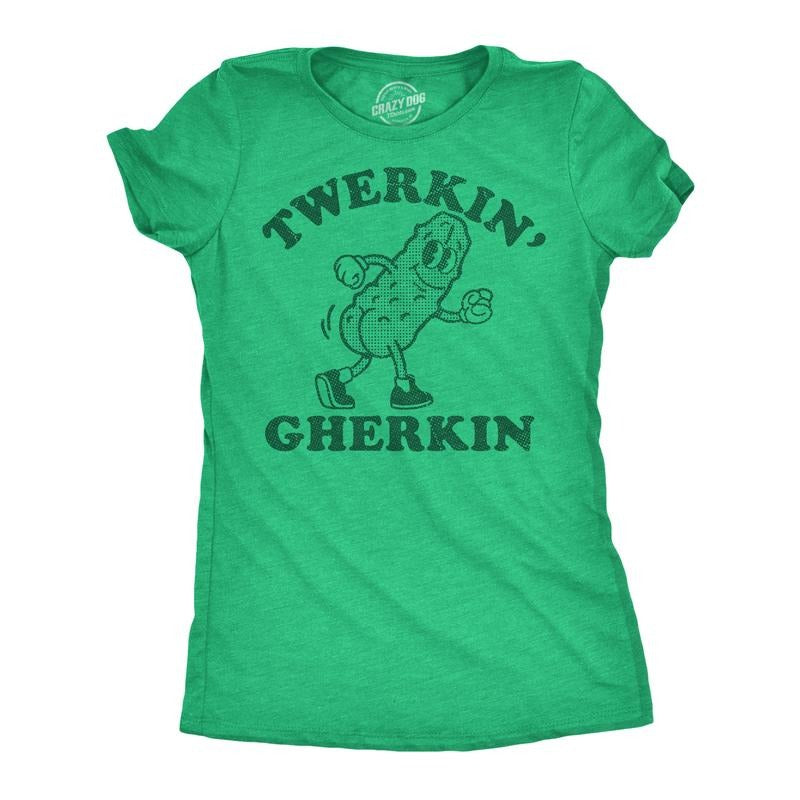 Womens Funny T Shirts Twerkin Gherkin Sarcastic Pickle Graphic Novelty Tee For Ladies Funny Womens T Shirts Cute Slimming...