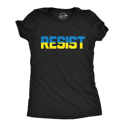 Womens Funny T Shirts Ukraine Resist Awesome Graphic Novelty Tee For  Ladies Funny Womens T Shirts Cute Slimming Top...