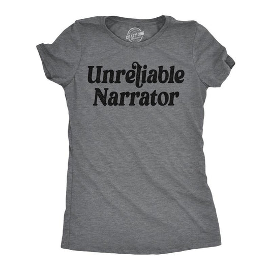 Womens Funny T Shirts Unreliable Narrator Sarcastic Graphic Novelty Tee For Ladies Funny Womens T Shirts Cute Slimming...