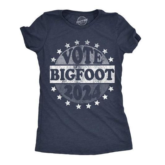 Womens Funny T Shirts Vote Bigfoot 2024 Sarcastic Election Novelty Tee For Ladies Funny Womens T Shirts Cute Slimming Top...