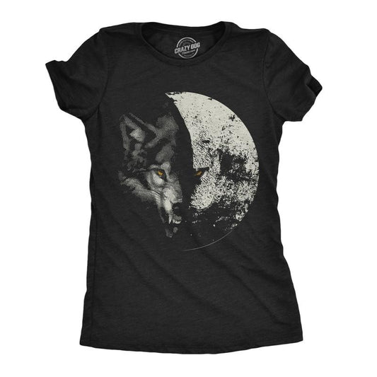 Womens Funny T Shirts Wolf Moon Cool Space Graphic Tee For Ladies Funny Womens T Shirts Cute Slimming Top Comfortable...