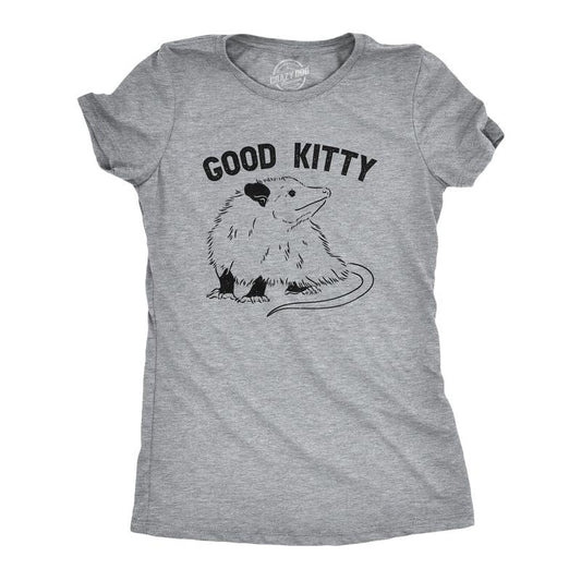 Womens Good Kitty T Shirt Funny Cute Opossum Kitten Joke Tee For Ladies Funny Womens T Shirts Cute Slimming Top...