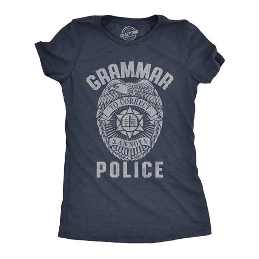 Womens Grammar Police T Shirt Funny Sarcastic English Tee Funny Womens T Shirts Cute Slimming Top Comfortable Soft...