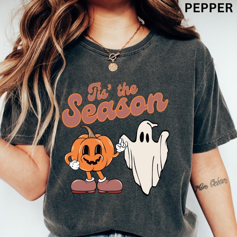 Womens Graphic Halloween Shirt, Tis the Season Halloween Shirt #1, Spooky Season Graphic shirt, Halloween Unisex Cotton...