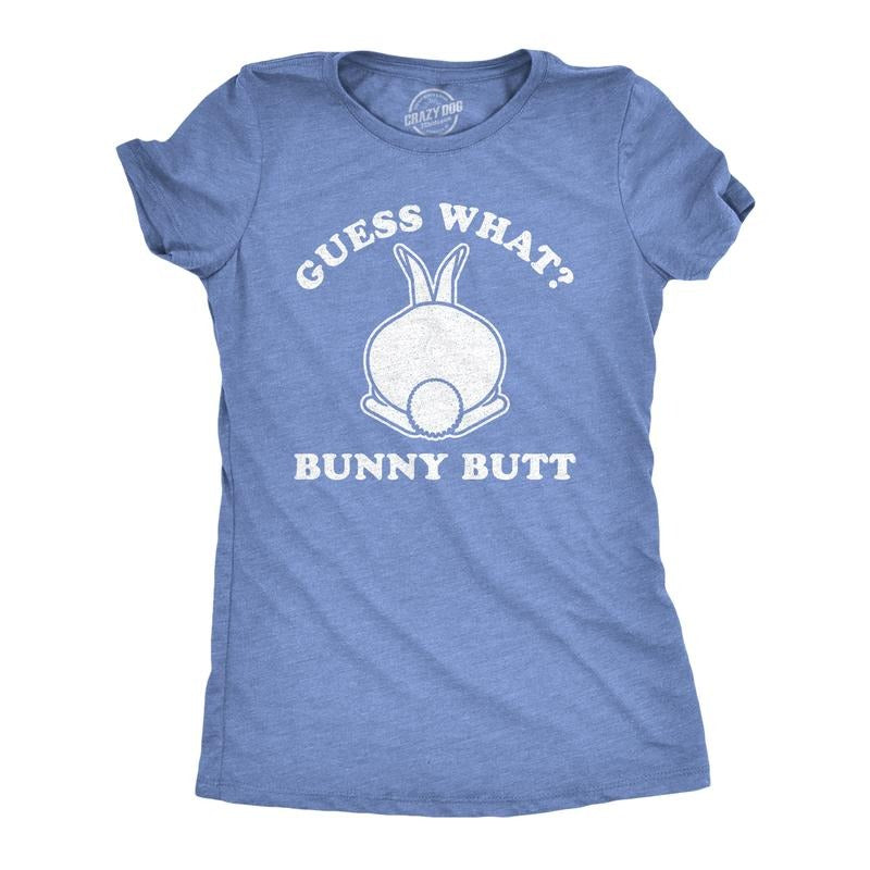 Womens Guess What Bunny Butt T shirt Funny Easter Sunday Gift for Egg Basket Funny Womens T Shirts Cute Slimming Top...