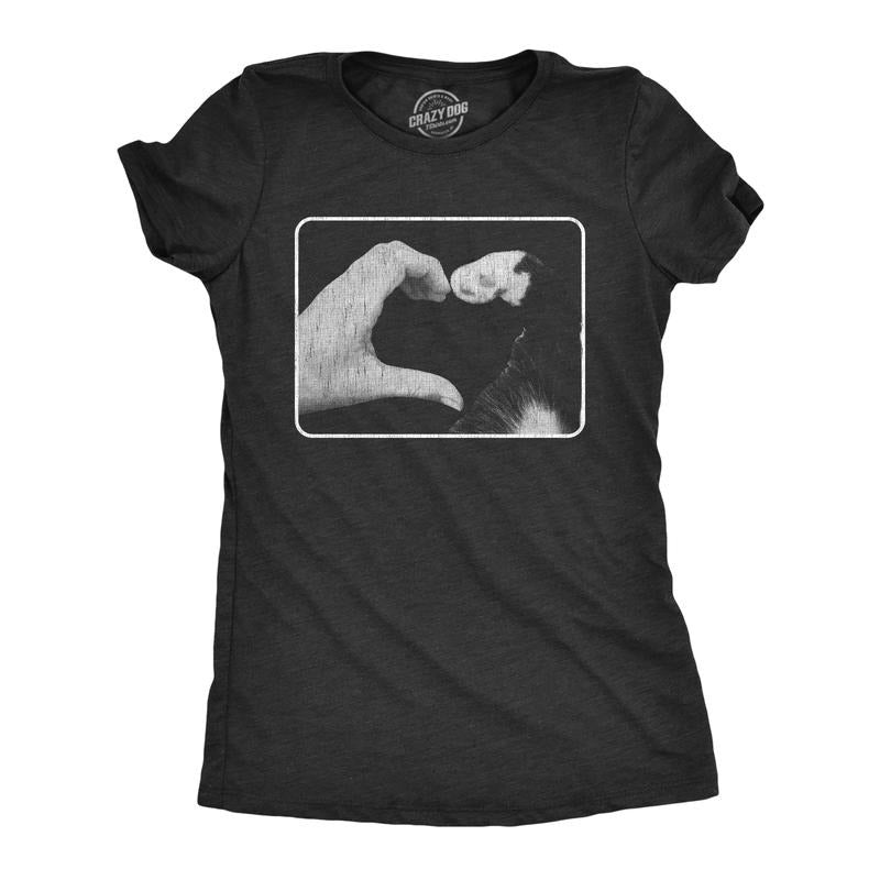 Womens Hand Paw Heart T Shirt Funny Cute Kitten Feline Lovers Tee for Ladies Funny Womens T Shirts Cute Slimming Top...