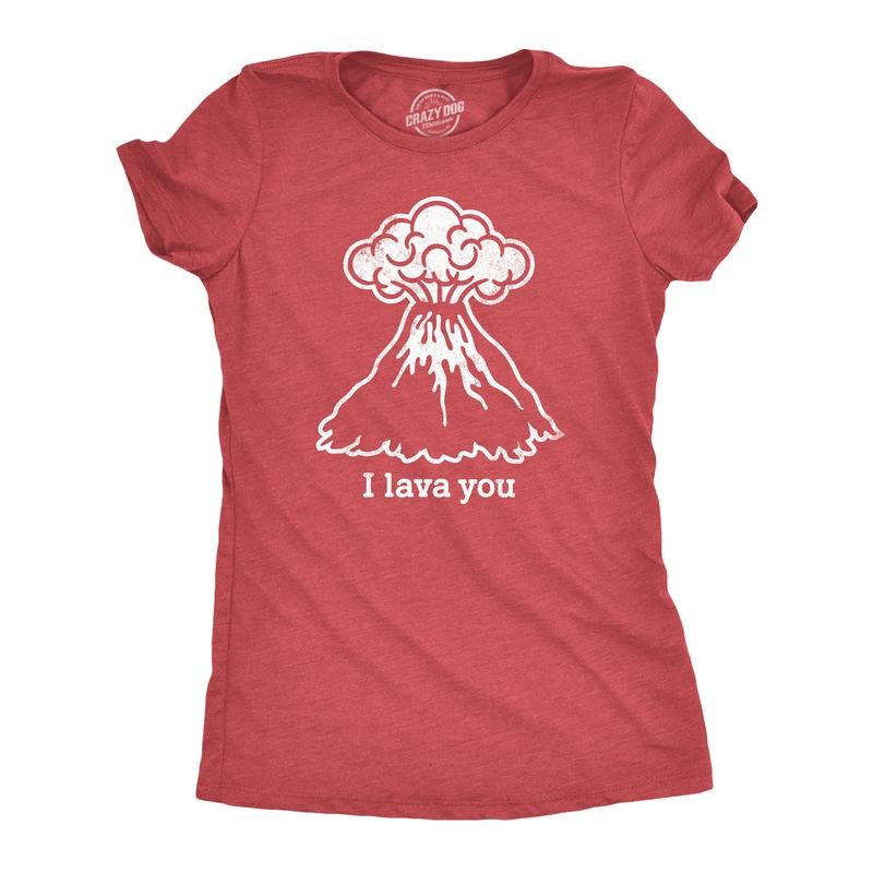 Womens I Lava You T Shirt Funny Love Volcano Graphic Novelty Tee For Ladies Funny Womens T Shirts Cute Slimming Top...