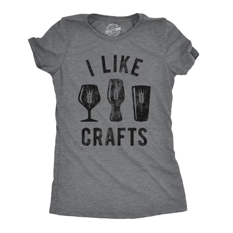 Womens I Like Crafts T shirt Funny Beer Lover Brewer Drinking Party for Her Tee Funny Womens T Shirts Cute Slimming Top...