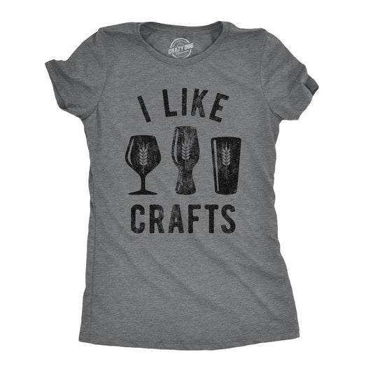 Womens I Like Crafts T shirt Funny Beer Lover Brewer Drinking Party for Her Tee Funny Womens T Shirts Cute Slimming Top...