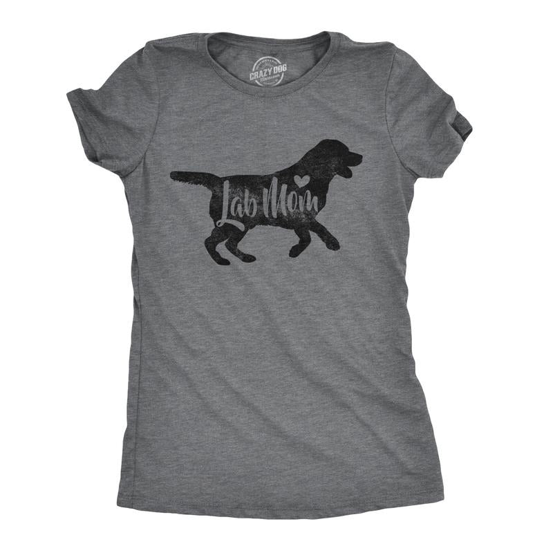Womens Lab Mom T Shirt Cute Labrador Owner Tee Dog Gift Funny Top Graphic Funny Womens T Shirts Cute Slimming Top...