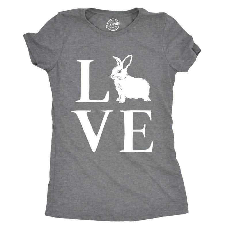 Womens Love Bunny T Shirt Cute Adorable Easter Sunday Rabbit Tee For Ladies Funny Womens T Shirts Cute Slimming Top...