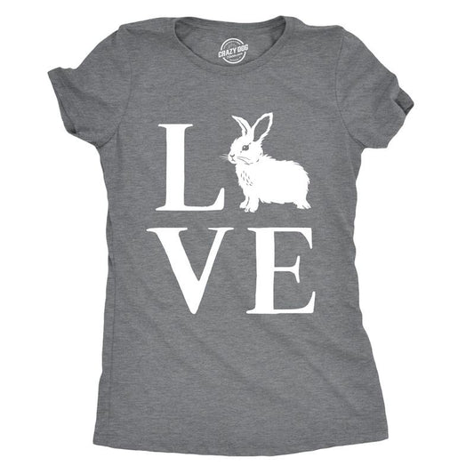 Womens Love Bunny T Shirt Cute Adorable Easter Sunday Rabbit Tee For Ladies Funny Womens T Shirts Cute Slimming Top...