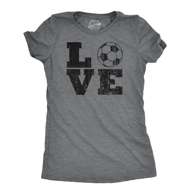 Womens Love Soccer T shirt Cute Gift for Mom Funny Vintage Graphic Cool Ladies Funny Womens T Shirts Cute Slimming Top...