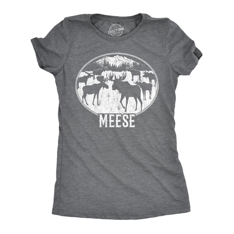 Womens Meese T Shirt Funny Moose Hilarious Sarcastic T Shirt Funny Womens T Shirts Cute Slimming Top Comfortable Soft...