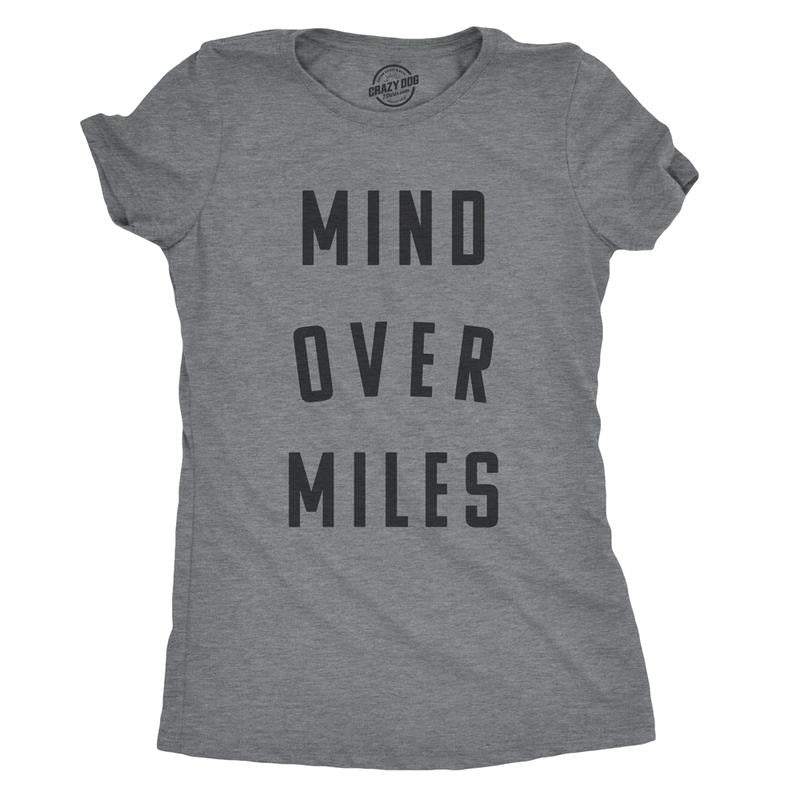 Womens Mind Over Miles T Shirt Funny Cute Marathon Running 5K Tee For Ladies Funny Womens T Shirts Cute Slimming Top...