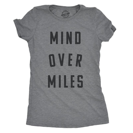 Womens Mind Over Miles T Shirt Funny Cute Marathon Running 5K Tee For Ladies Funny Womens T Shirts Cute Slimming Top...