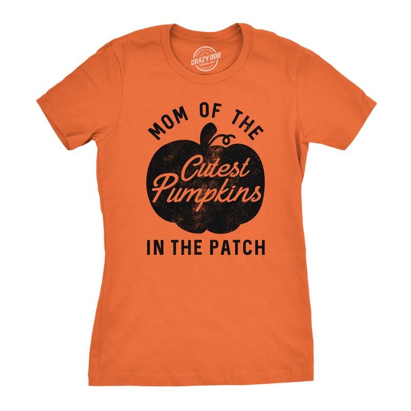 Womens Mom of the Cutest Pumpkins In The Patch T Shirt Funny Halloween Tee Funny Womens T Shirts Cute Slimming Top...