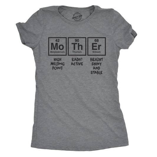 Womens Mother Periodic Table T shirt Funny Novelty Graphic Mothers Day Tee Nerdy Funny Womens T Shirts Cute Slimming Top...