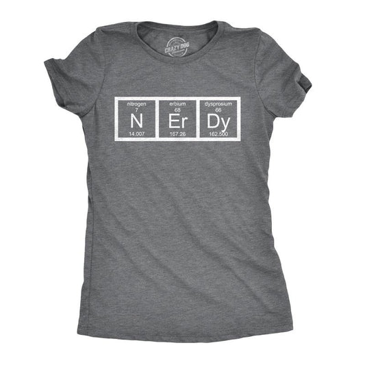 Womens Nerdy Periodic Table T Shirt Funny Science Dork Geek Tee for Ladies Funny Womens T Shirts Cute Slimming Top...