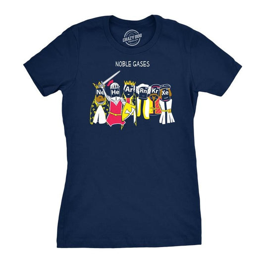 Womens Noble Gases Science T Shirt Funny Nerdy Tee for Geeks Cool Graphic Funny Womens T Shirts Cute Slimming Top...