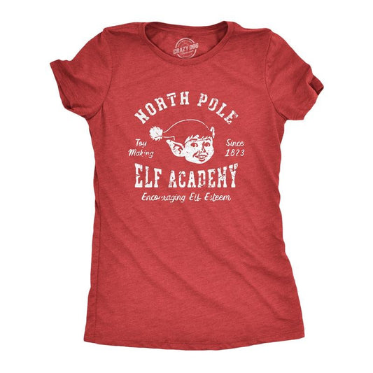 Womens North Pole Elf Academy T Shirt Funny Christmas Party Santas Helpers Tee For Ladies Funny Womens T Shirts Cute...