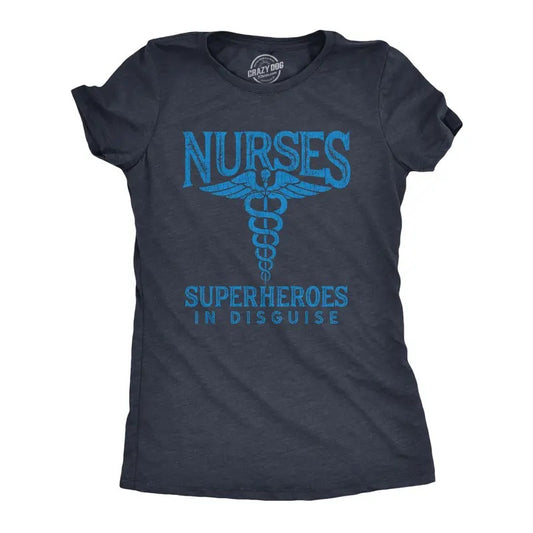 Womens Nurses Superheroes In Disguse T Shirt Quarantine Social Distancing Graphic Tee Funny Womens T Shirts Cute Slimming...