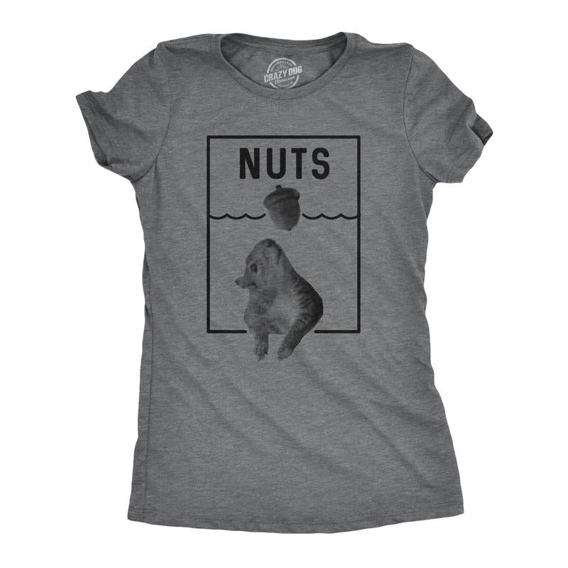 Womens Nuts Jaws Squirrel Parody T Shirt Funny Novelty Shark Movie Graphic Tee for Ladies Funny Womens T Shirts Cute...