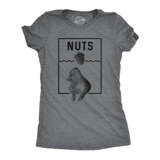 Womens Nuts Jaws Squirrel Parody T Shirt Funny Novelty Shark Movie Graphic Tee for Ladies Funny Womens T Shirts Cute...