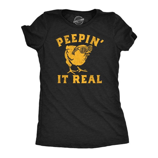 Womens Peepin It Real Funny T Shirt Sarcasic Graphic Tee For Ladies Funny Womens T Shirts Cute Slimming Top Comfortable...