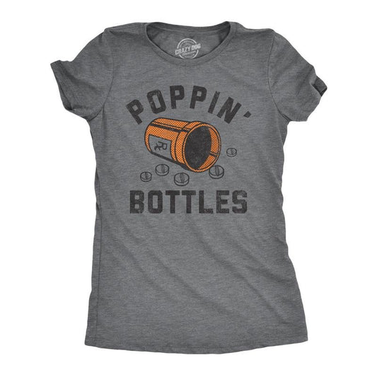 Womens Poppin Bottles T Shirt Funny Rx Medicine Pill Container Drug Joke Tee For Ladies Funny Womens T Shirts Cute...