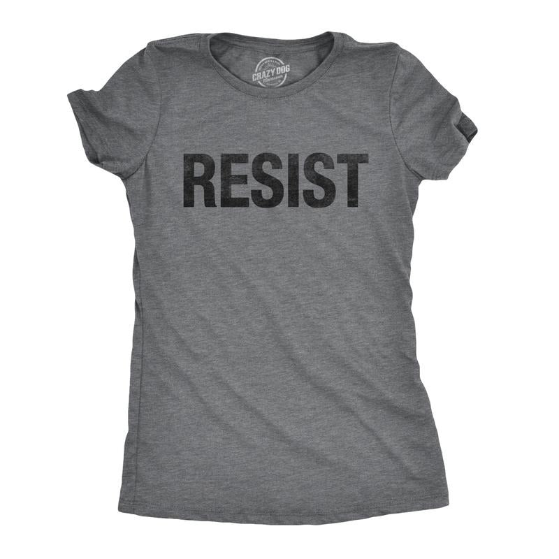 Womens Resist T Shirts Political Anti Authority Protest Tees Rebel Rally March Tee Funny Womens T Shirts Cute Slimming...