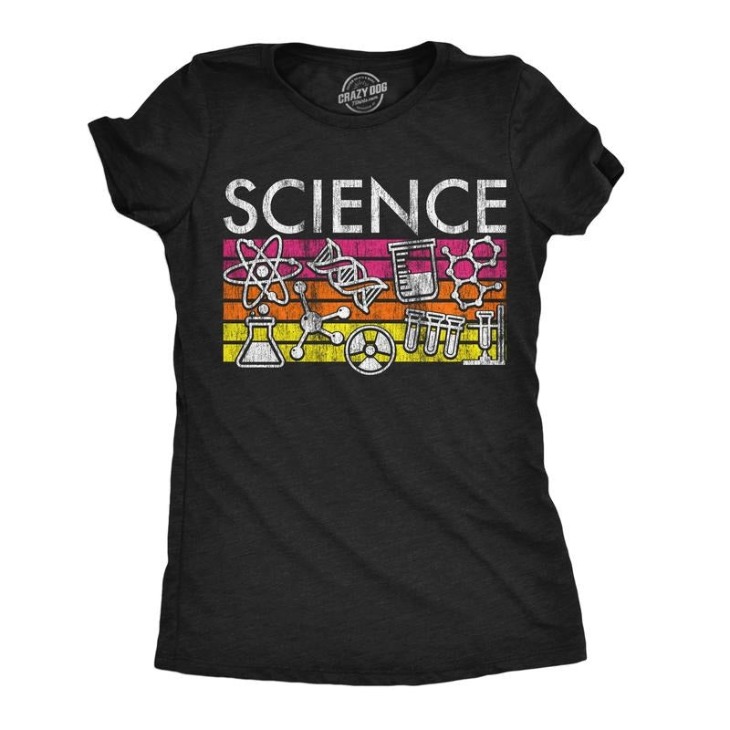 Womens Science Stripes Funny T Shirts Awesome Scientific Graphic Tee for Ladies Funny Womens T Shirts Cute Slimming Top...