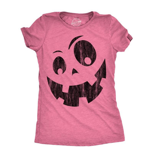 Womens Silly Jack Pumpkin T Shirt Funny Halloween Jack O Lantern Goofy Smile Tee For Ladies Funny Womens T Shirts Cute...