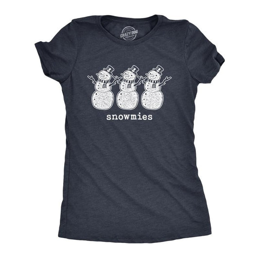 Womens Snowmies T Shirt Funny Snowmen Homies Friends Winter Season Graphic Tee Funny Womens T Shirts Cute Slimming Top...