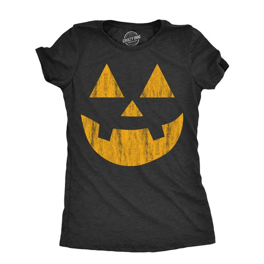 Womens Standard Jack Pumpkin T Shirt Funny Halloween Jack O Lantern Frightening Smile Tee For Ladies Funny Womens T...