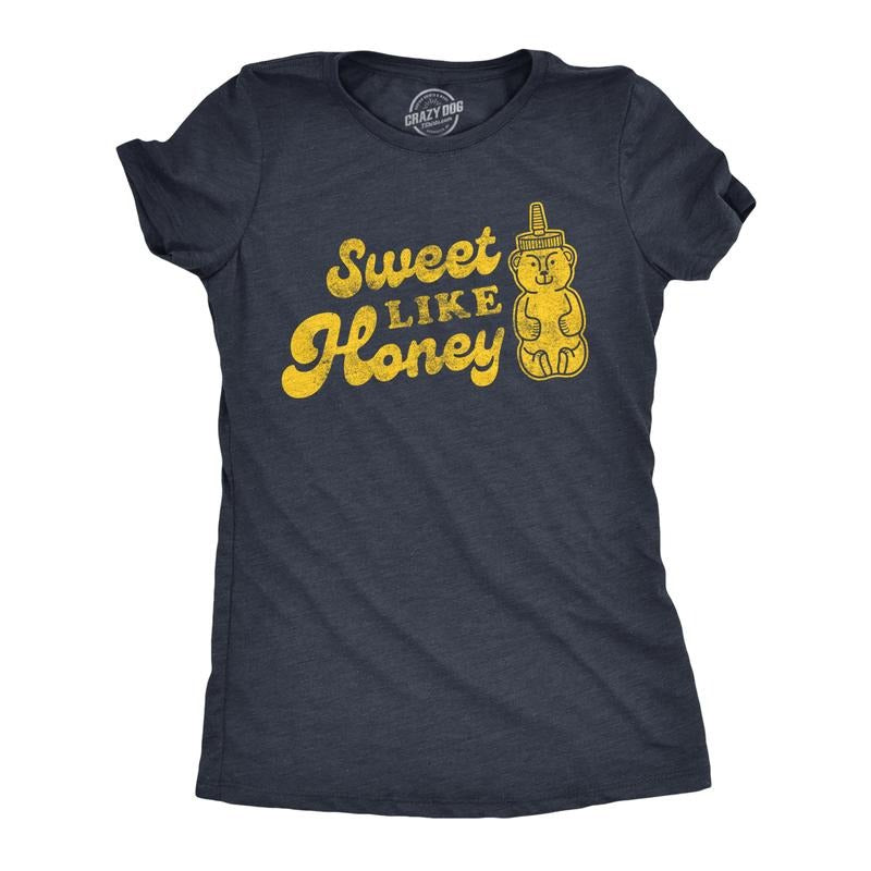Womens Sweet Like Honey T shirt Cute Camping Bear Top Graphic Novelty Tee Funny Womens T Shirts Cute Slimming Top...