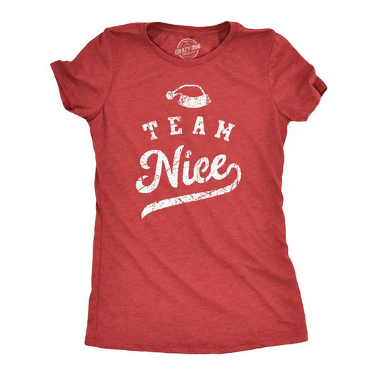 Womens Team Nice T Shirt Funny Xmas Party Santas List Tee for Ladies Funny Womens T Shirts Cute Slimming Top Comfortable...