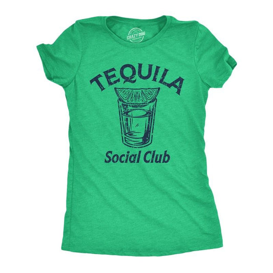 Womens Tequila Social Club T Shirt Funny Liquor Shot Drinking Lovers Tee For Ladies Funny Womens T Shirts Cute Slimming...