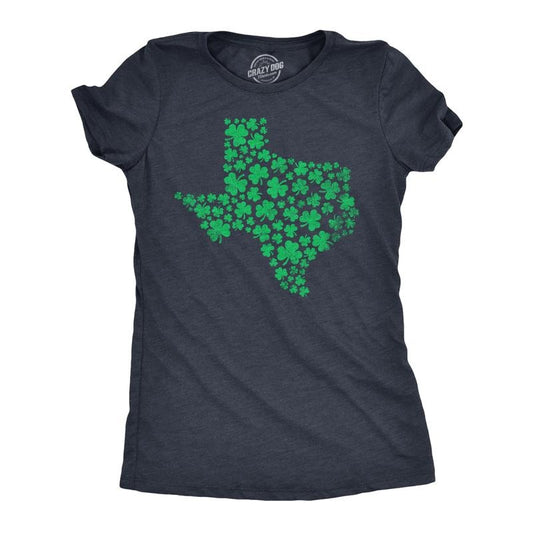 Womens Texas State Clover T Shirt Funny St Pattys Day Parade Four Leaf Shamrock Tee for Ladies Funny Womens T Shirts Cute...