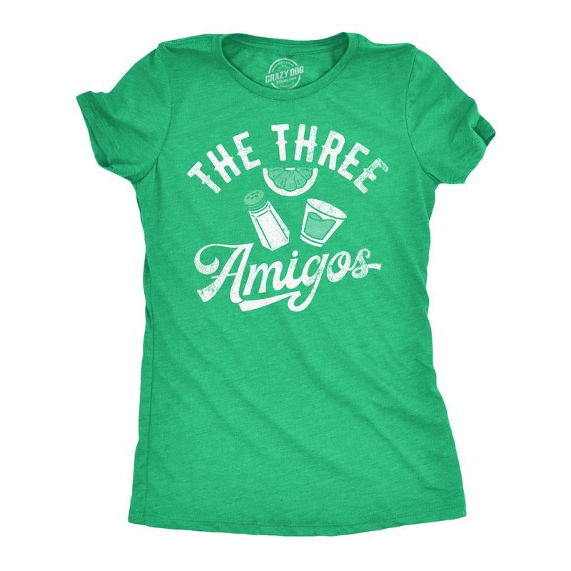 Womens The Three Amigos Funny T Shirt Sarcastic Drinking Graphic Tee for Ladies Funny Womens T Shirts Cute Slimming Top...