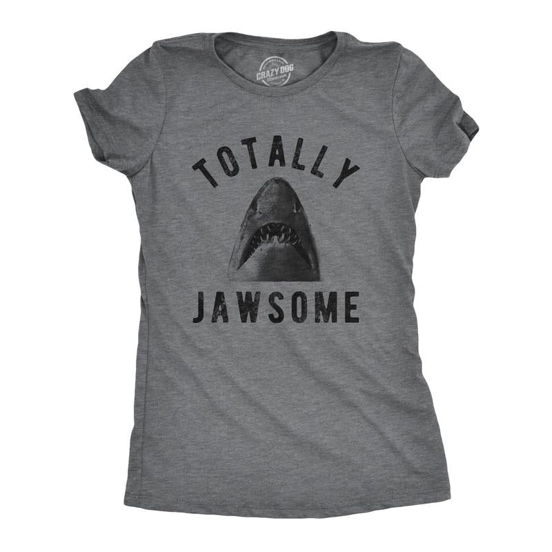 Womens Totally Jawsome T Shirt Funny Hilarious Shark Bite Graphic Novelty Tee Funny Womens T Shirts Cute Slimming Top...
