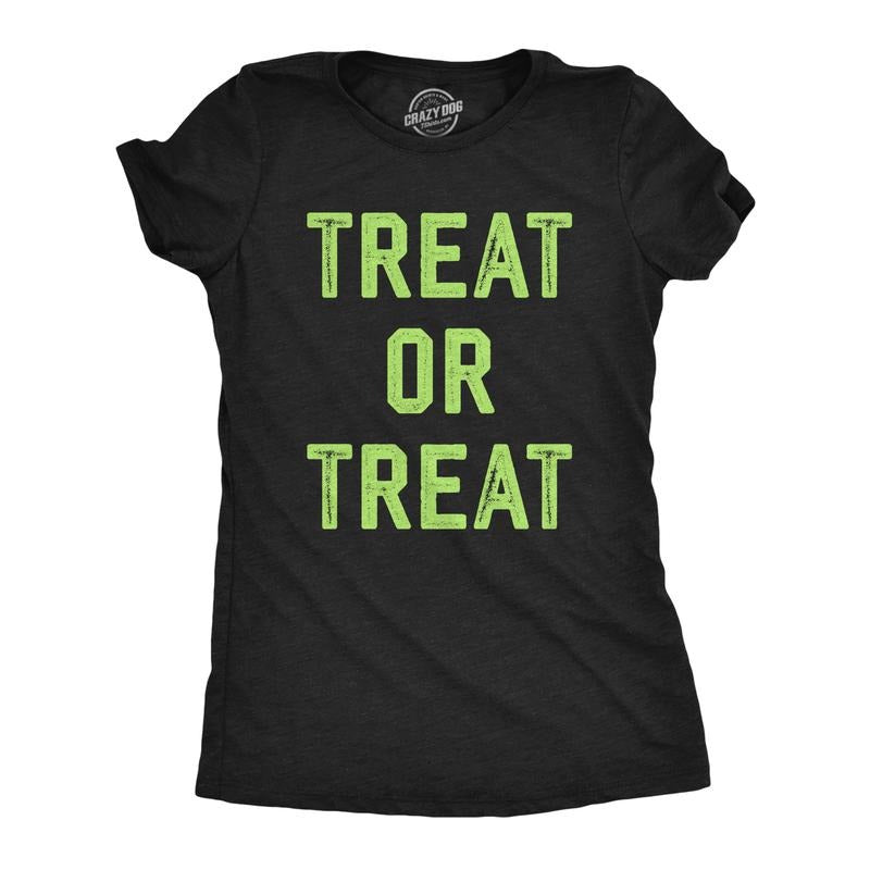 Womens Treat Or Treat T Shirt Funny Halloween Candy Spooky Season Lovers Tee For Ladies Funny Womens T Shirts Cute...