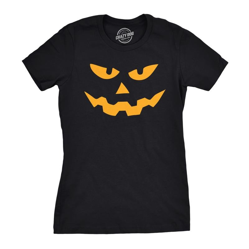 Womens Triangle Nose Pumpkin Face Funny Fall Halloween Spooky T shirt Funny Womens T Shirts Cute Slimming Top Comfortable...