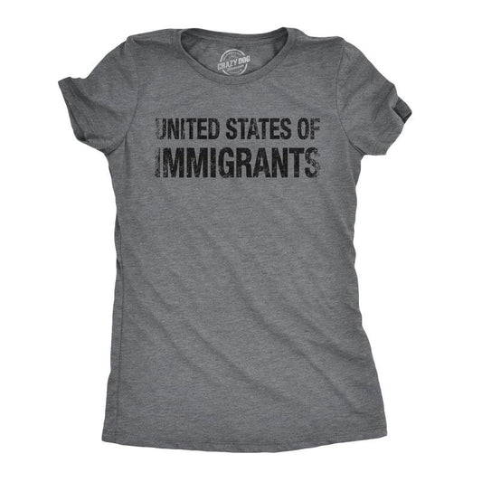 Womens United States of Immigrants Funny Citizen American T shirt Funny Womens T Shirts Cute Slimming Top Comfortable...