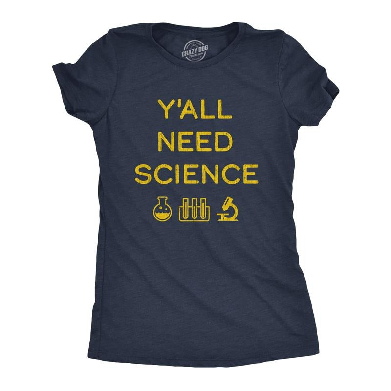 Womens Y'all Need Science T Shirt Funny Nerdy Chemstiry Graphic Novelty Tee Funny Womens T Shirts Cute Slimming Top...