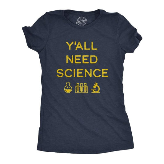 Womens Y'all Need Science T Shirt Funny Nerdy Chemstiry Graphic Novelty Tee Funny Womens T Shirts Cute Slimming Top...