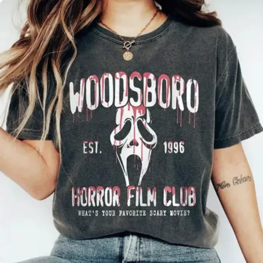 Wood Horror Scary Halloween Shirt, Spooky Season Shirt, Scream Ghost Shirt Vintage Halloween Tshirt, Horror Movie Shirt,...