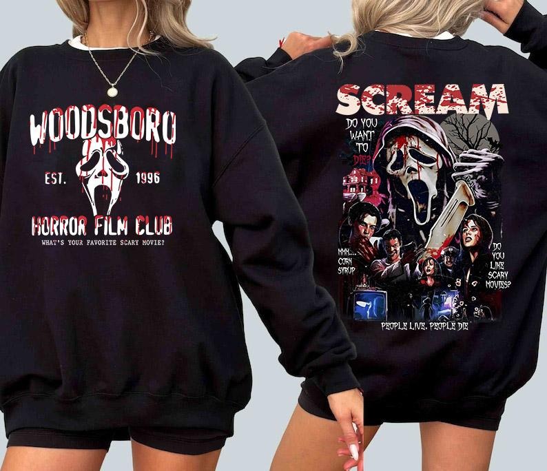 Woodsboro Horror film Club Shirt ? Halloween Killers Friends Movie Unisex Shirt Double Sides | You Can't Kill The...